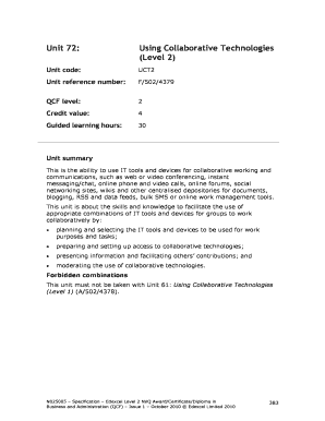 Edexcel Level 2 NVQ Award in Business and Administration