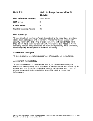 Retail Security Training Form