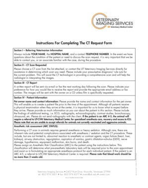 Veterinary CT Scan Request Form