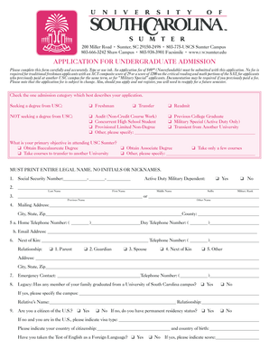 Undergraduate Admission Application