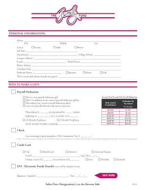 University of South Carolina Donation Form