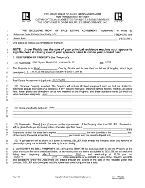 Exclusive Right of Sale Listing Agreement