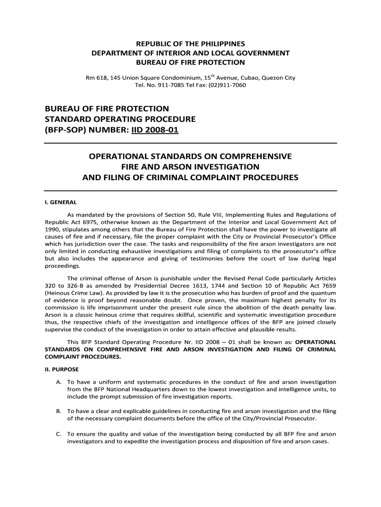 Fire Incident Report Sample In The Philippines Fill And Sign 