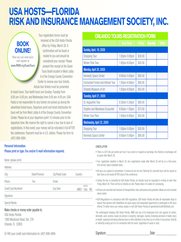 Fillable Online rims USA HostsFlorida rims Fax Email Print pdfFiller