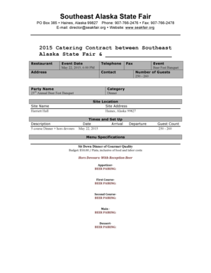 2015 Catering Contract - Southeast Alaska State Fair - seakfair