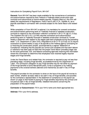 US Federal WH-347 Payroll Form