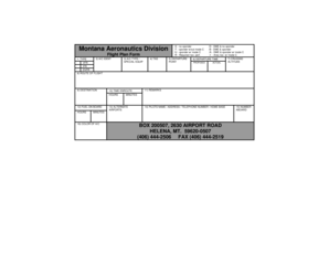 Montana Flight Plan Form