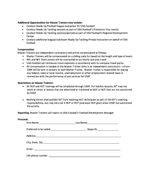 Footballer cv - USA Football Master Trainer Application About Heads Up FootballSM