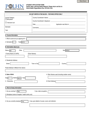 Student Application Form