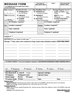 ICS Form 213 Message Form