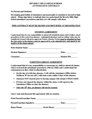 Beverly Hills High School Attendance Contract
