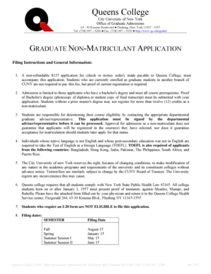 Graduate Non-Matriculant Application