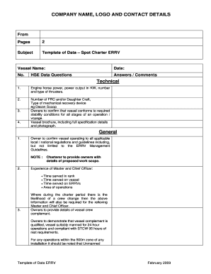 Sample research report for high school - MSF Template of Data ERRV Reply Form - Marine Safety Forum