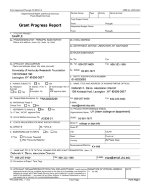Grant Progress Report