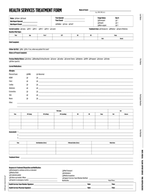 Health Services Treatment Form