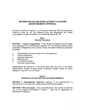 Philippines Advertisement Approval Application