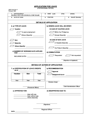 Application for Leave
