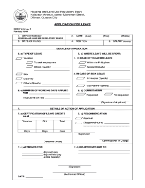 Application for Leave