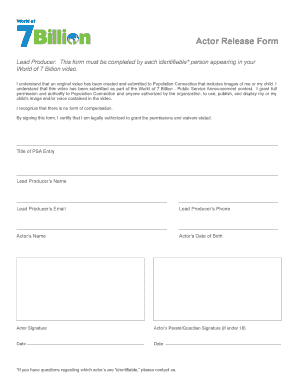 Actor Release Form