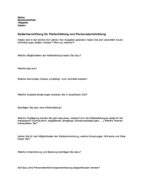 Bedarfsermittlung für Weiterbildung und Personalentwicklung