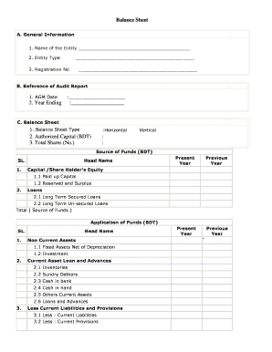 Balance Sheet Template