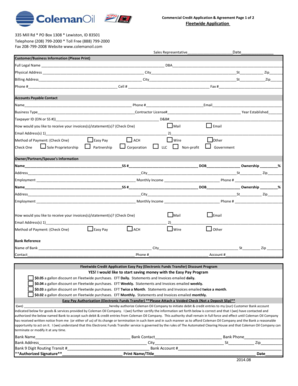 Commercial Credit Application & Agreement