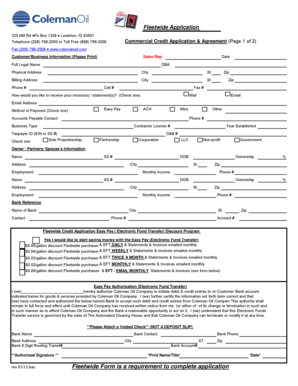 Commercial Credit Application & Agreement