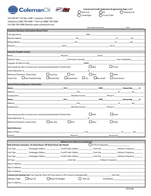 Commercial Credit Application & Agreement
