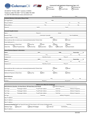 Commercial Credit Application & Agreement