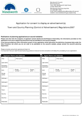 UK Advertisement Consent Application