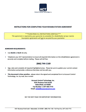 Student Loan Rehabilitation Agreement