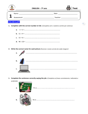 7th Grade English Test
