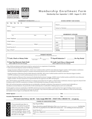 Georgia Educators Membership Enrollment Form