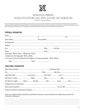 University Honors Program Application