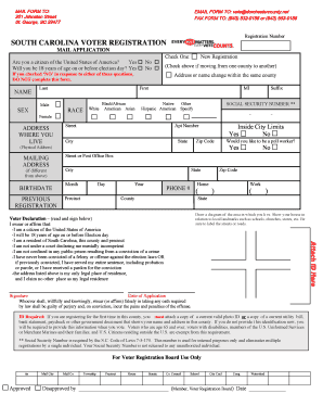 South Carolina Voter Registration Form