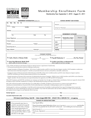 Georgia Educators Association Membership Enrollment Form