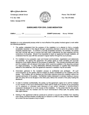 Civil Case Mediation Guidelines