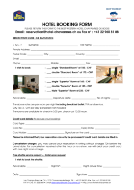 Formulaire de réservation d'hôtel
