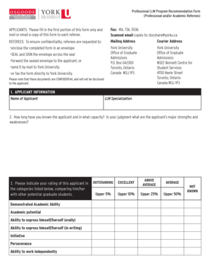 Professional LLM Program Recommendation Form