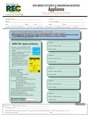 2010 Energy Efficiency Rebate Form