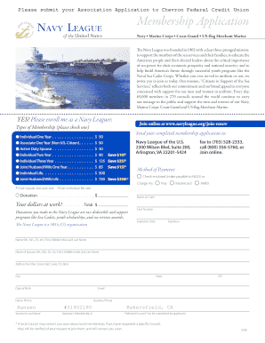 Navy League Membership Application