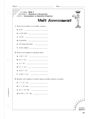 Scientific Notation Worksheet