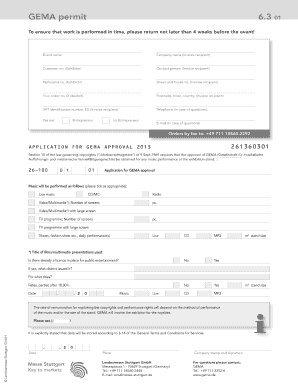 GEMA Permit 6.3 Application