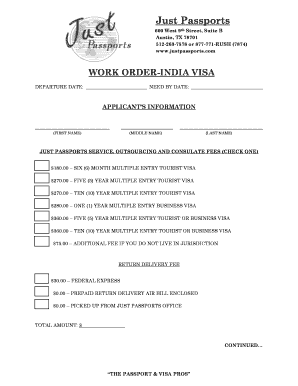 India Visa Application Form