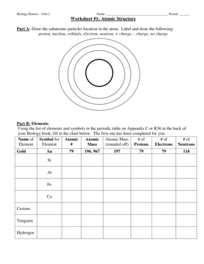 Biology Honors Unit 2 Worksheet