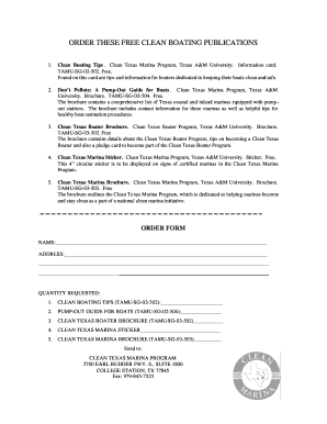 Clean Boating Publications Order Form