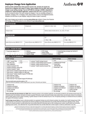Anthem Employee Change Form