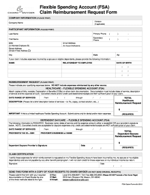 Flexible Spending Account Claim Reimbursement Form
