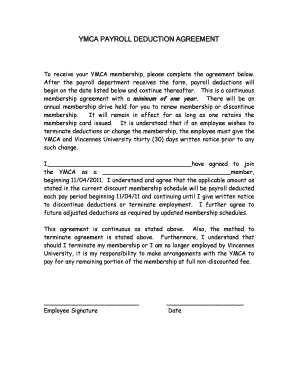 Payroll deduction form template - YMCA Payroll Deduction Form - Benefits