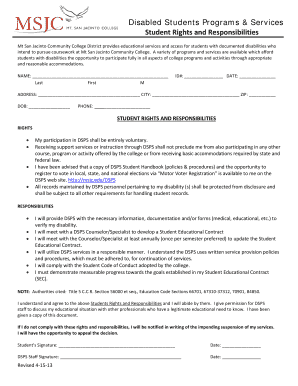 Disabled Students Programs & Services Agreement